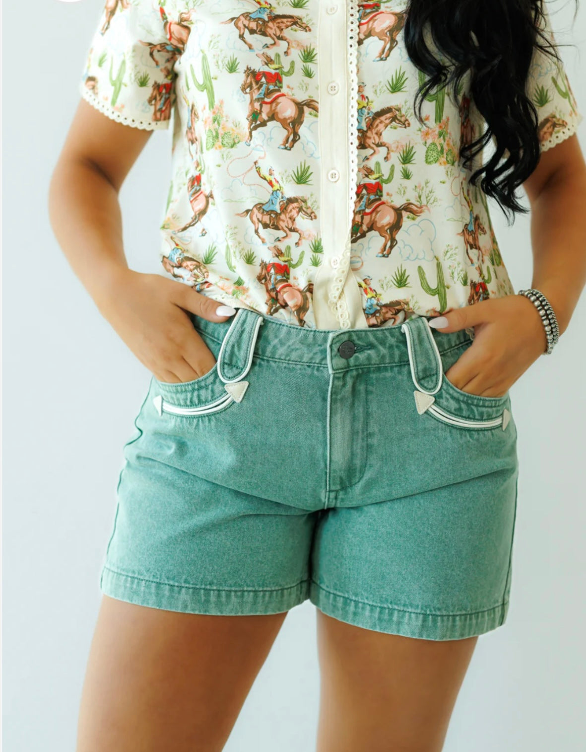 HH Teal Smiley Pocket Shorts
