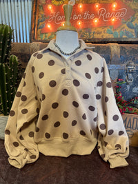 PM Taupe Polka Dot Pullover