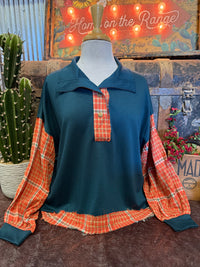UM Turquoise Plaid LS