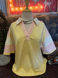 VJ Yellow Collard Top