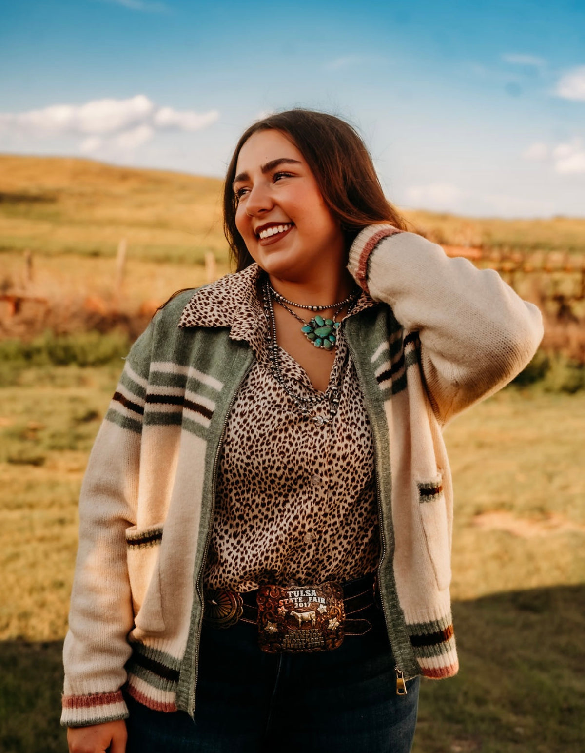 BR Mint Western Cardigan