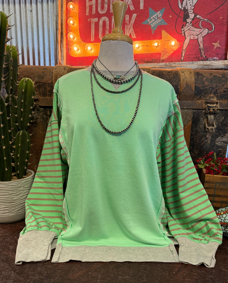VJ Green Stripe LS