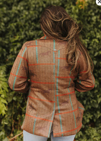 LB Western Horse Plaid Blazer