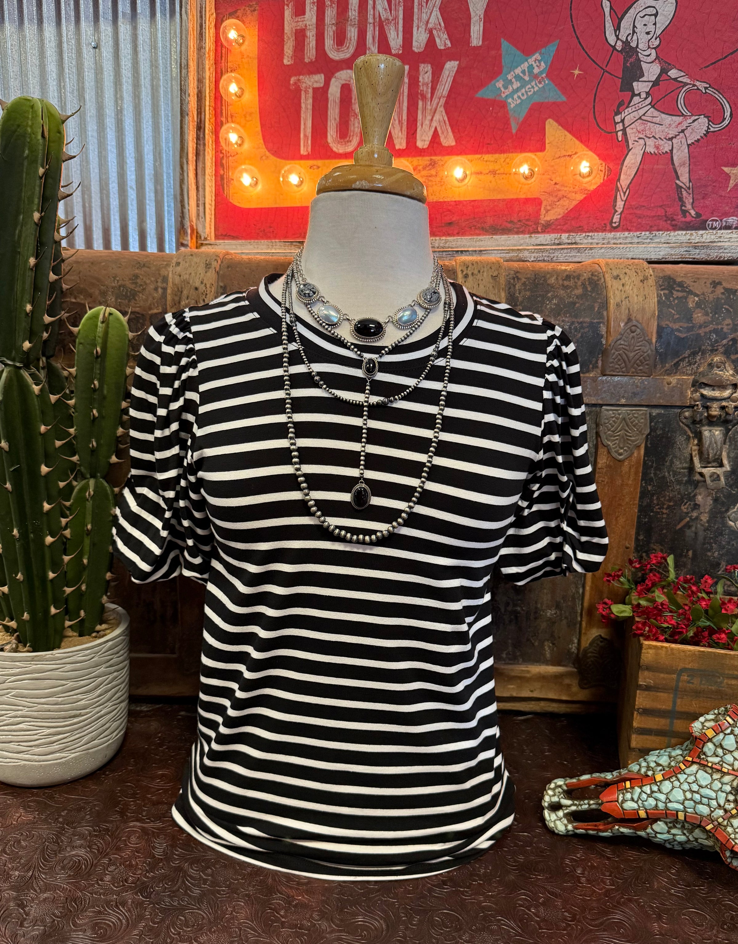 LS Stripe Black/White Top