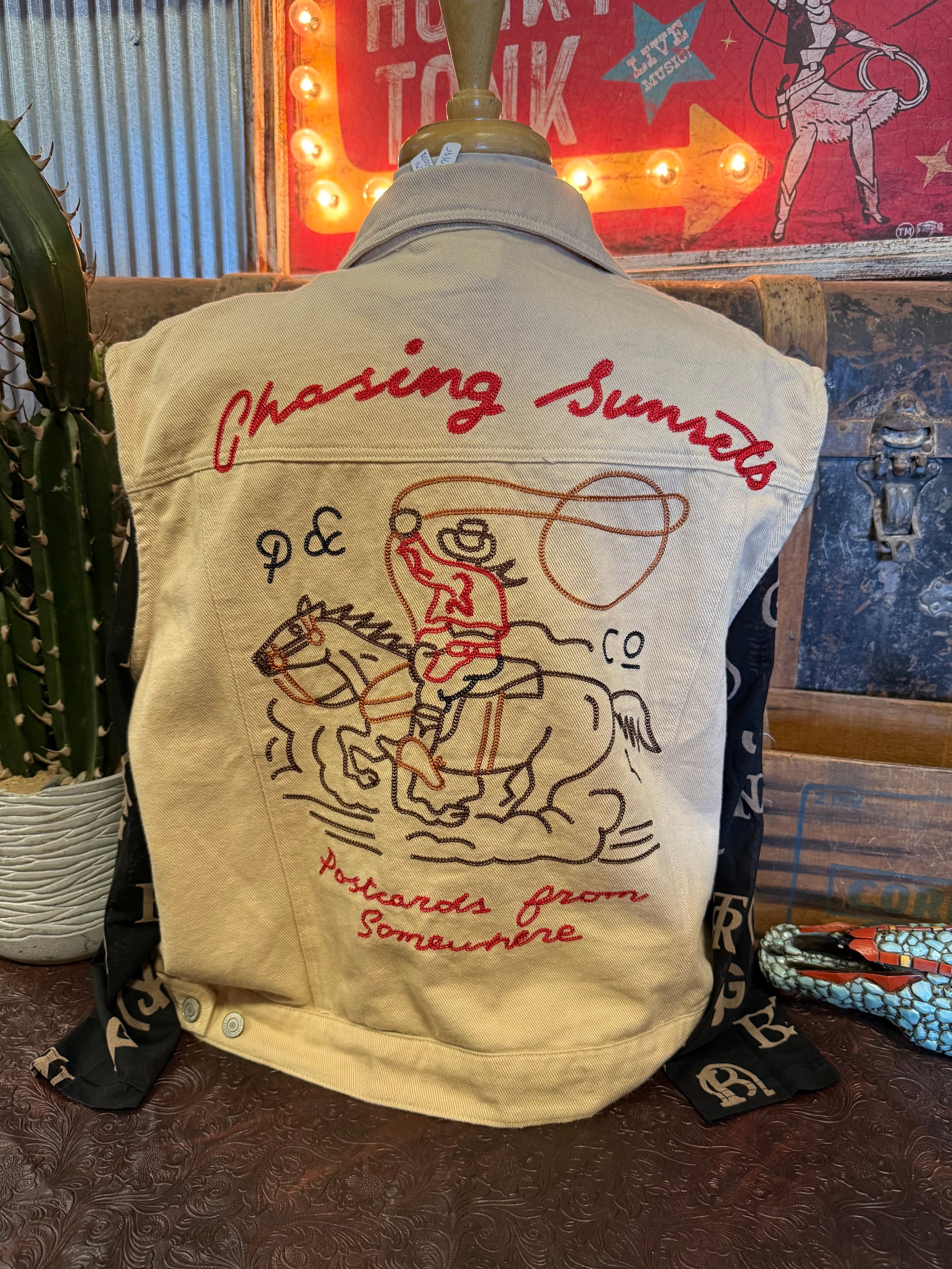 UD Oatmeal Western Print Vest