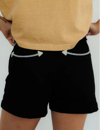 HH Black Smiley Pocket Shorts