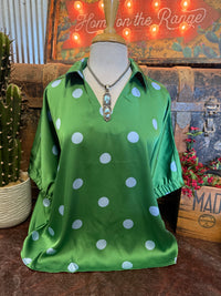 JD Green/Blue Polka Dot SS