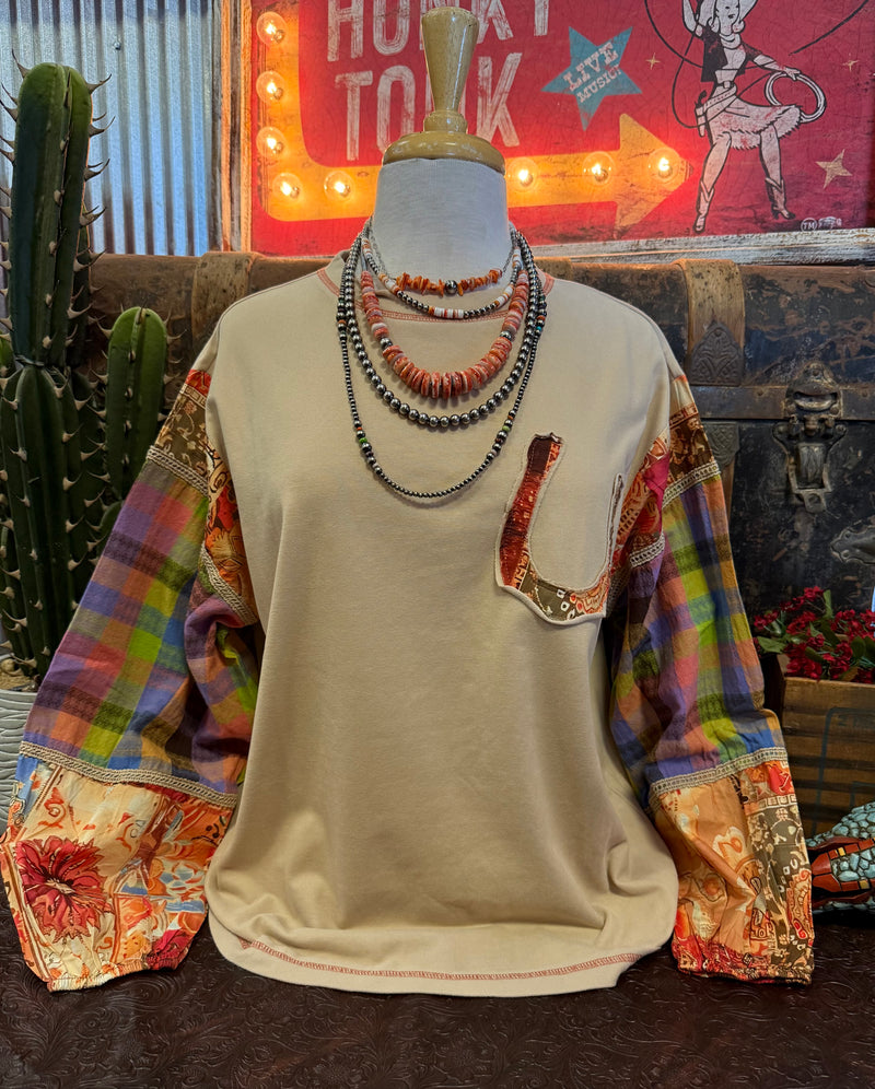 ES Horseshoe Mixed Print LS