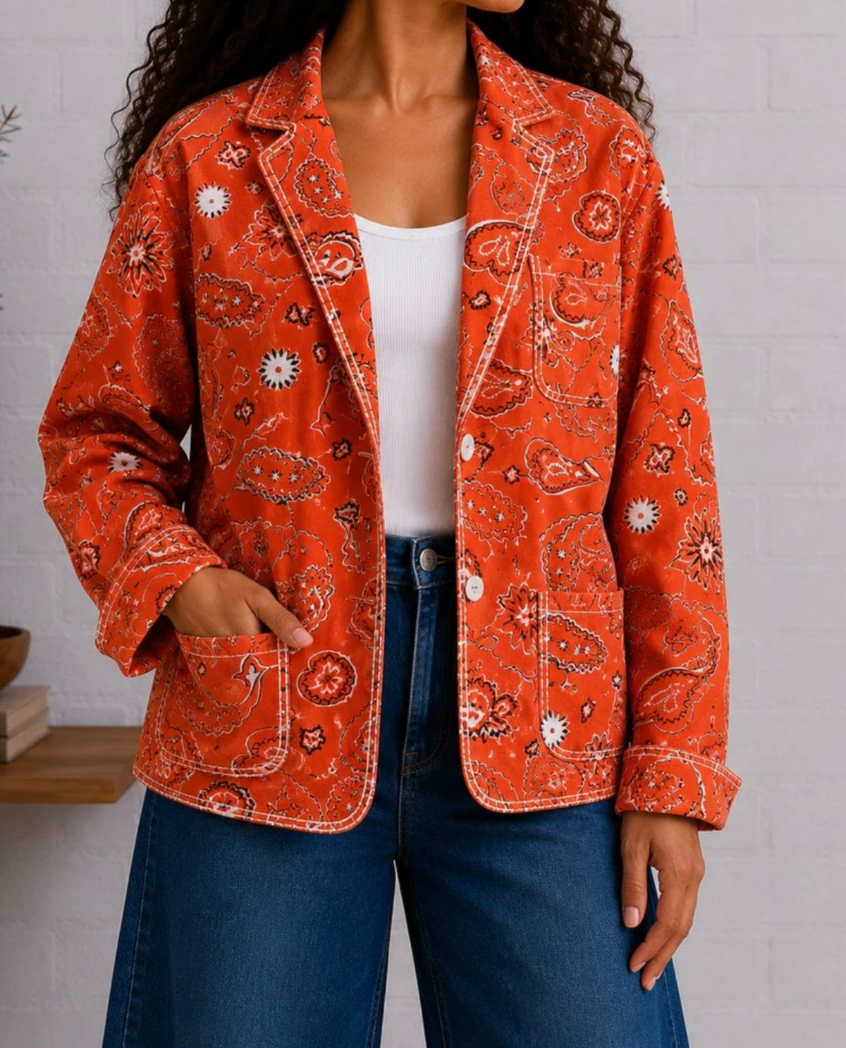 CG Red/Orange Bandana Blazer