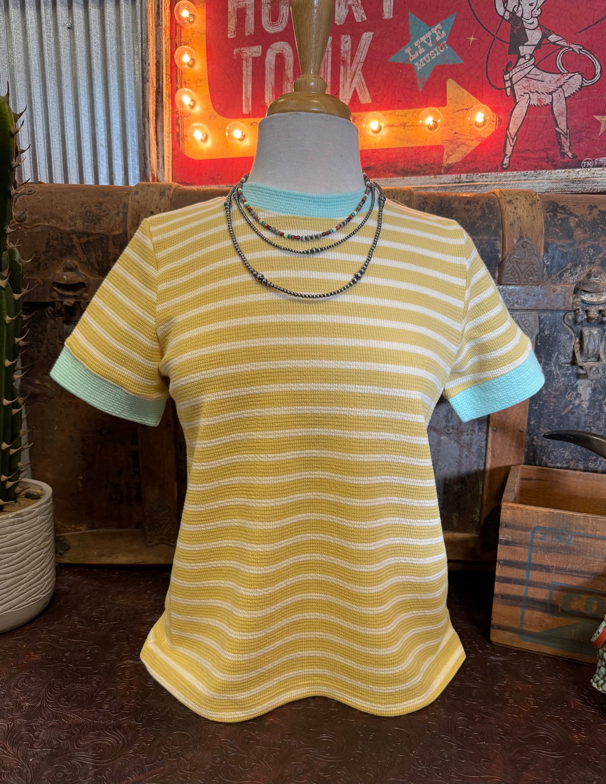 TB Yellow Stripe/Mint Short Sleeve