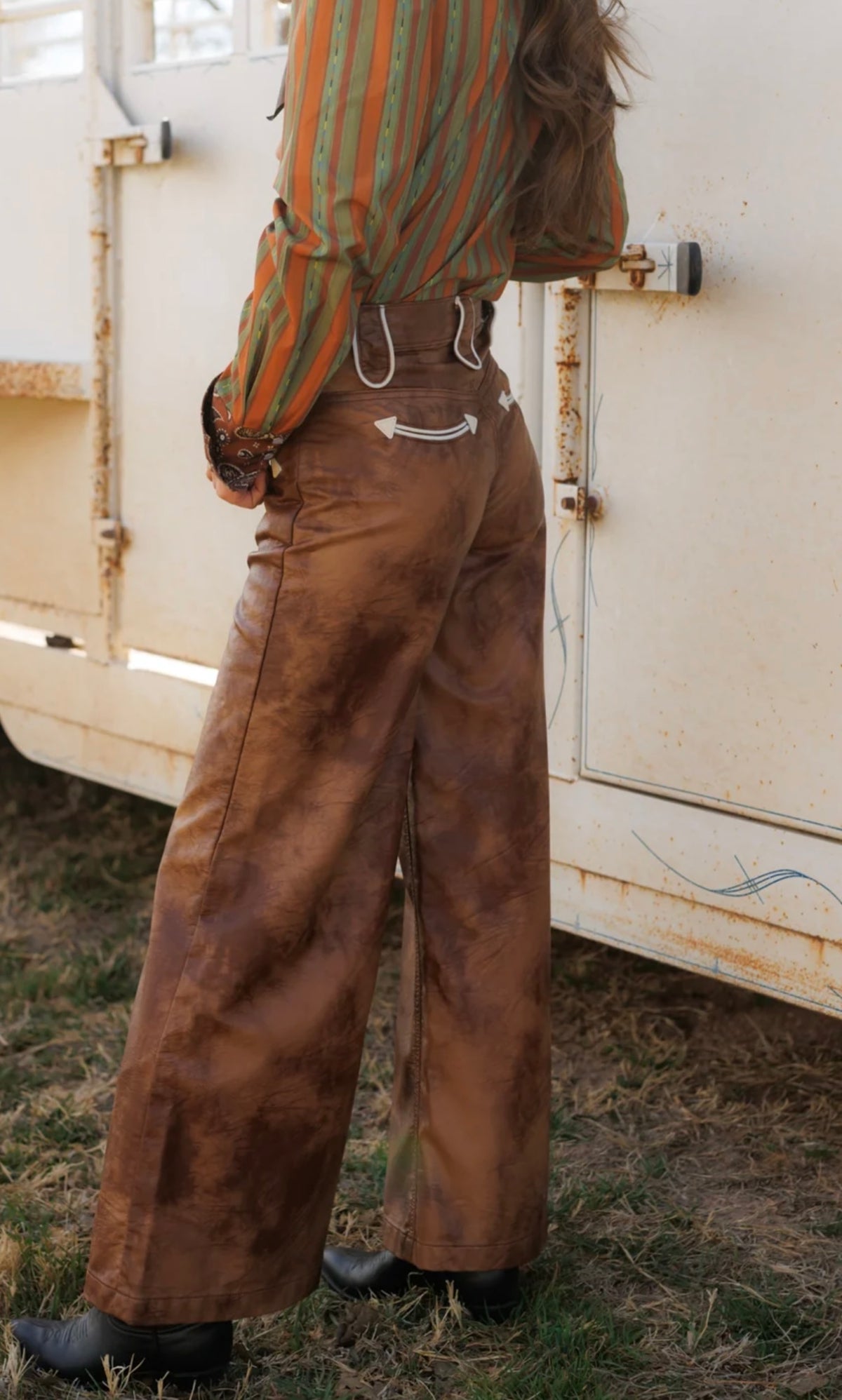 HH Faux Brown Leather Pants
