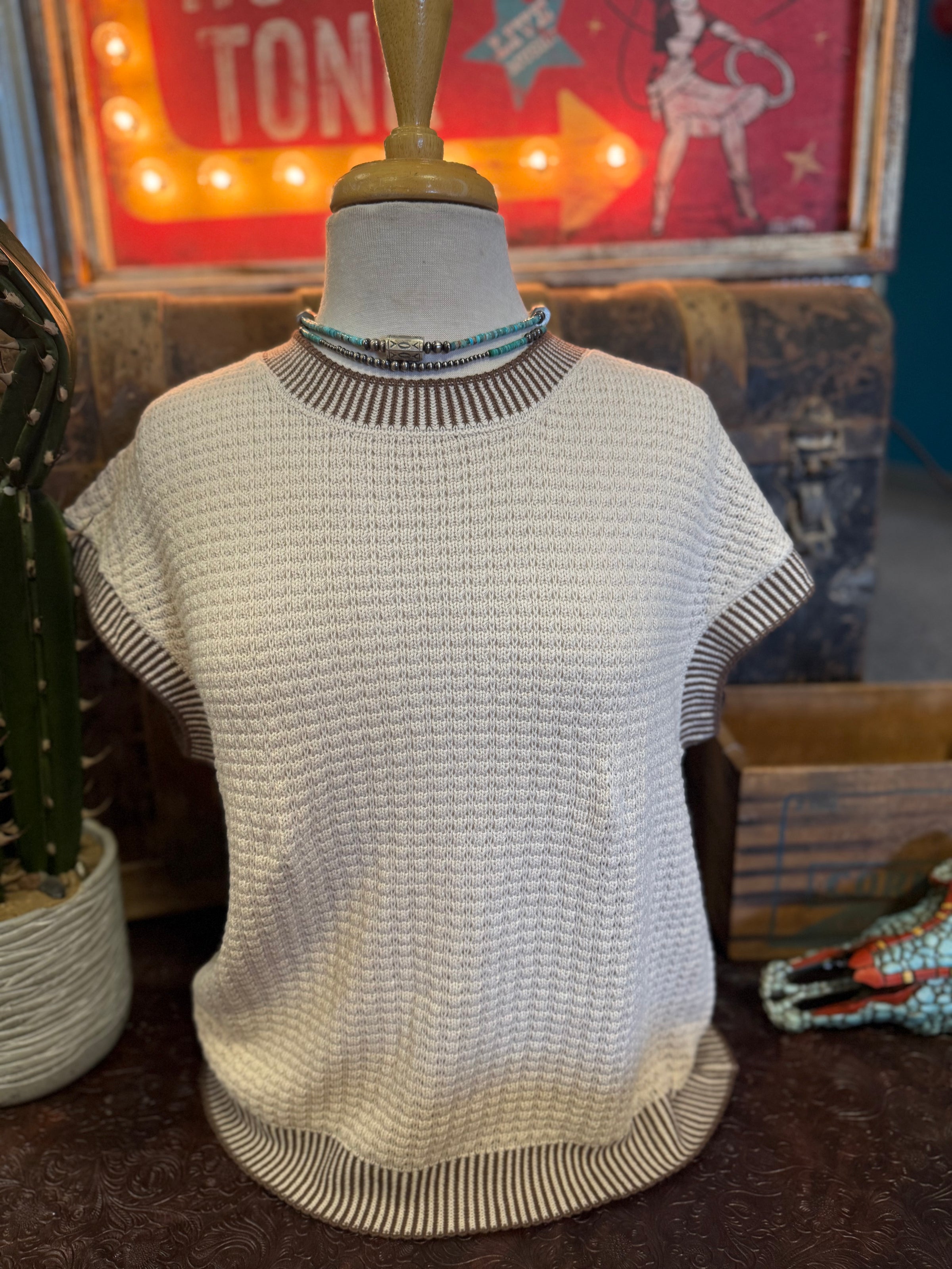 VJ Oatmeal Sweater Vest