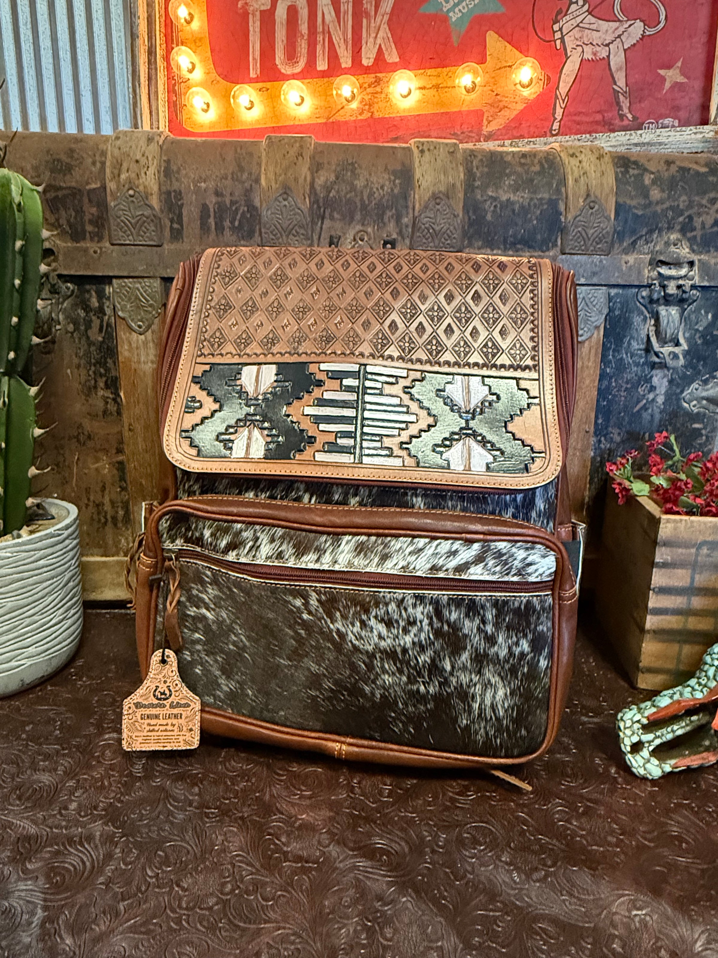 WL Black/White Hide Backpack