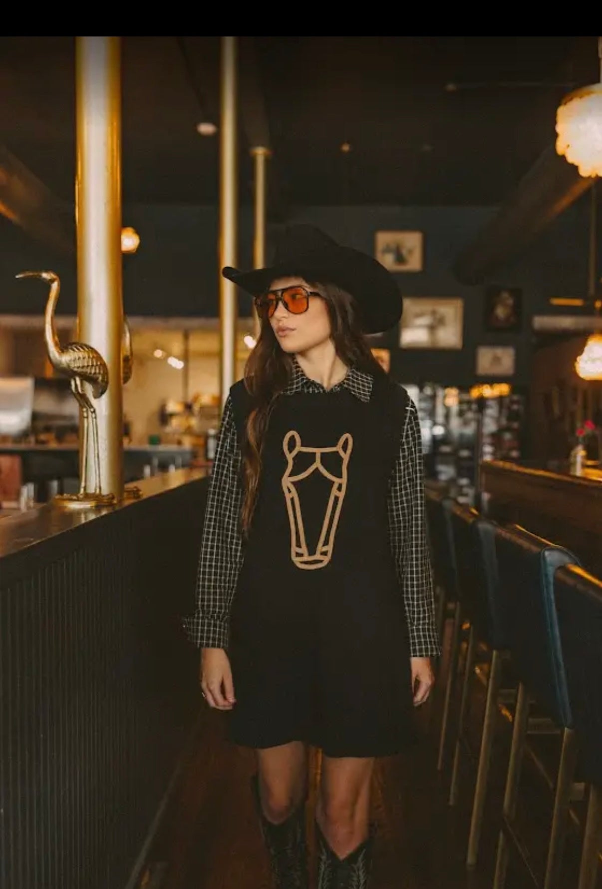 RH Mod Horse Dress Black