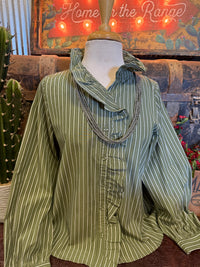 JD Olive Stripe Ruffle BU