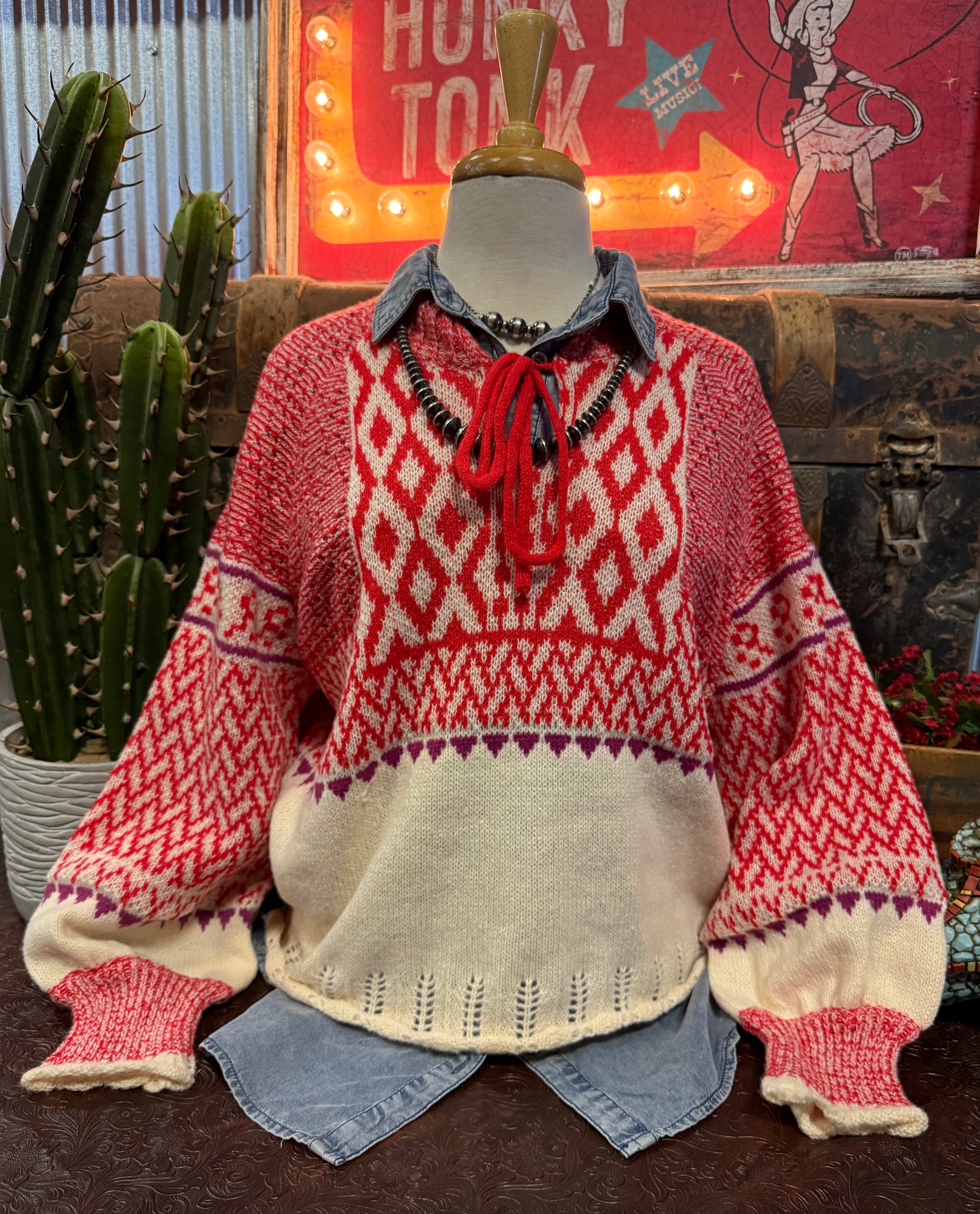 MR Red and Ivory Sweater