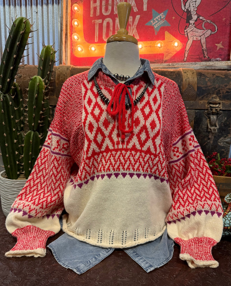 MR Red and Ivory Sweater