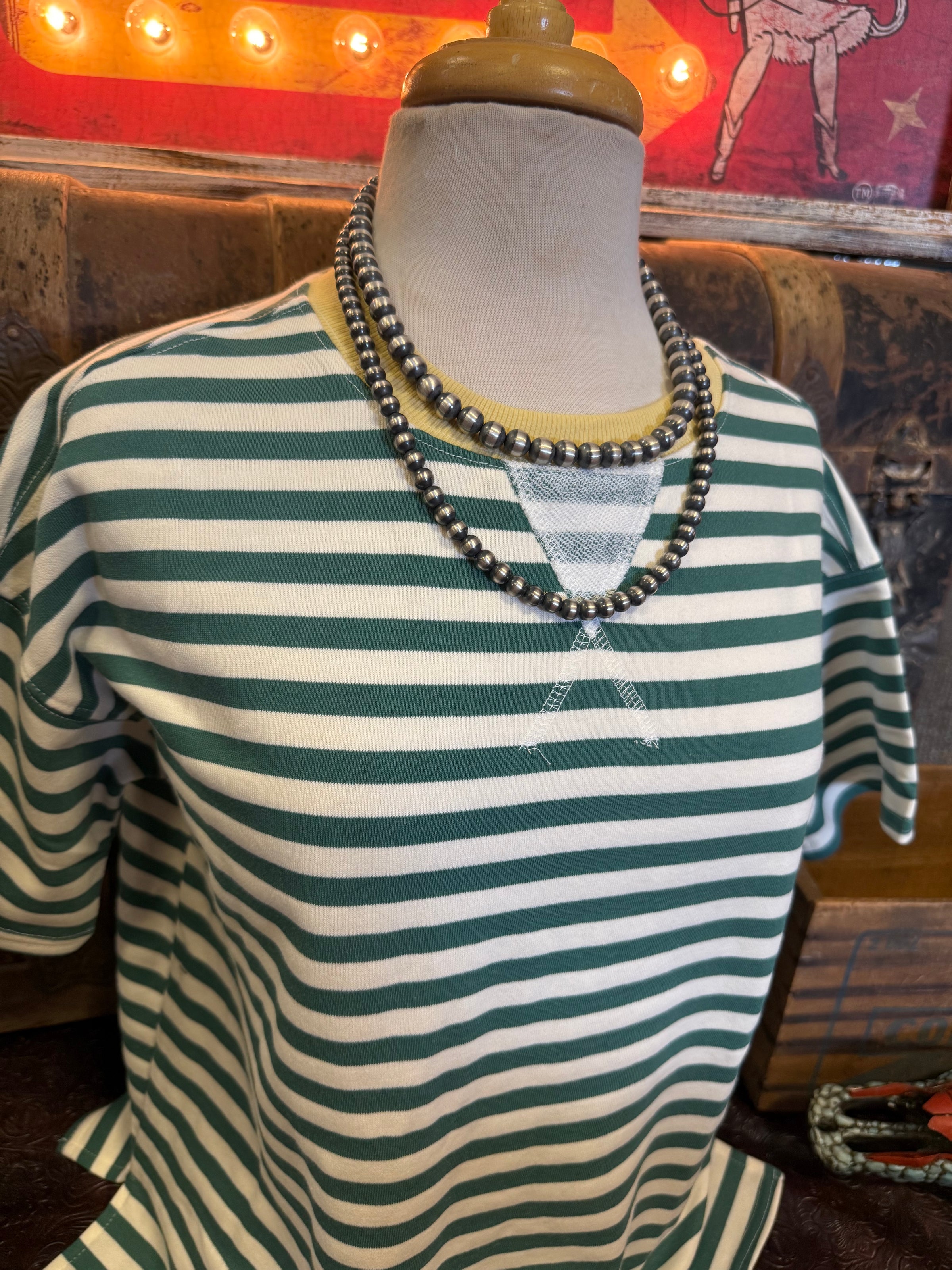 BP Green Stripe Short Sleeve