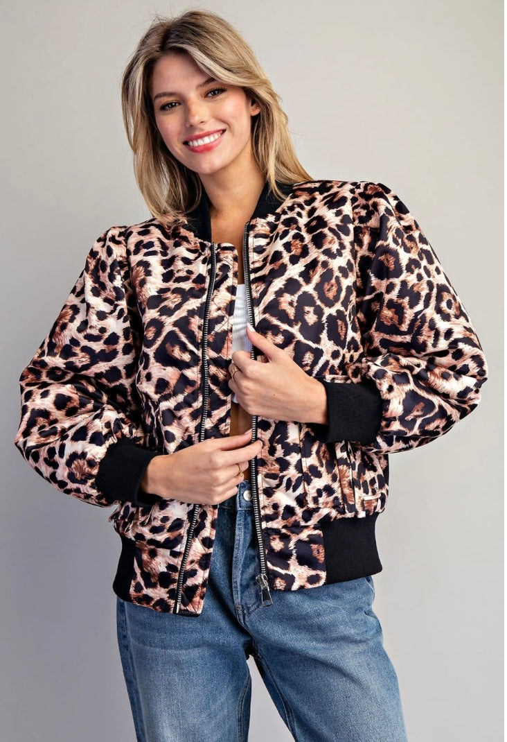 EE Leopard Bomber Jacket