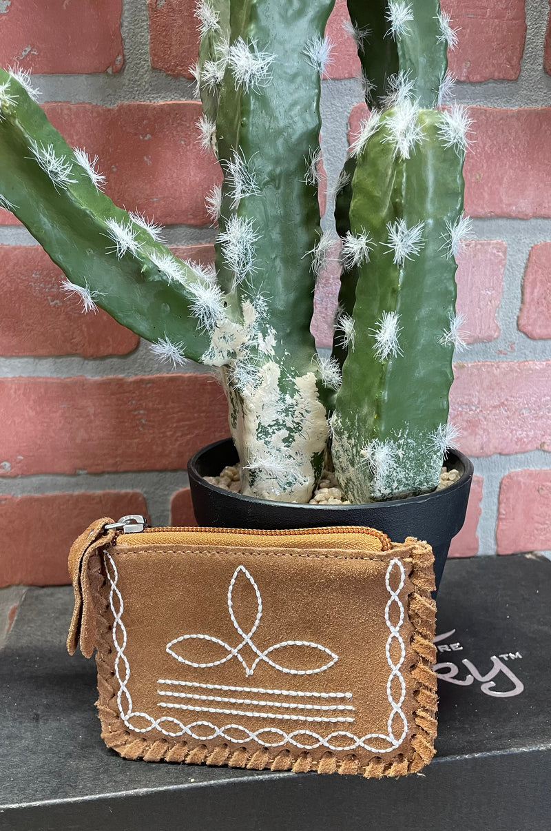 WL Tan Boot Stitch Coin Purse