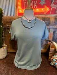 LS Light Blue Ribbed Top