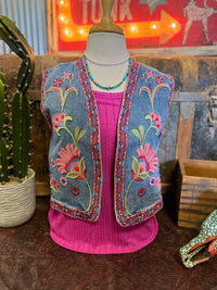 TH Embroidered Denim Vest