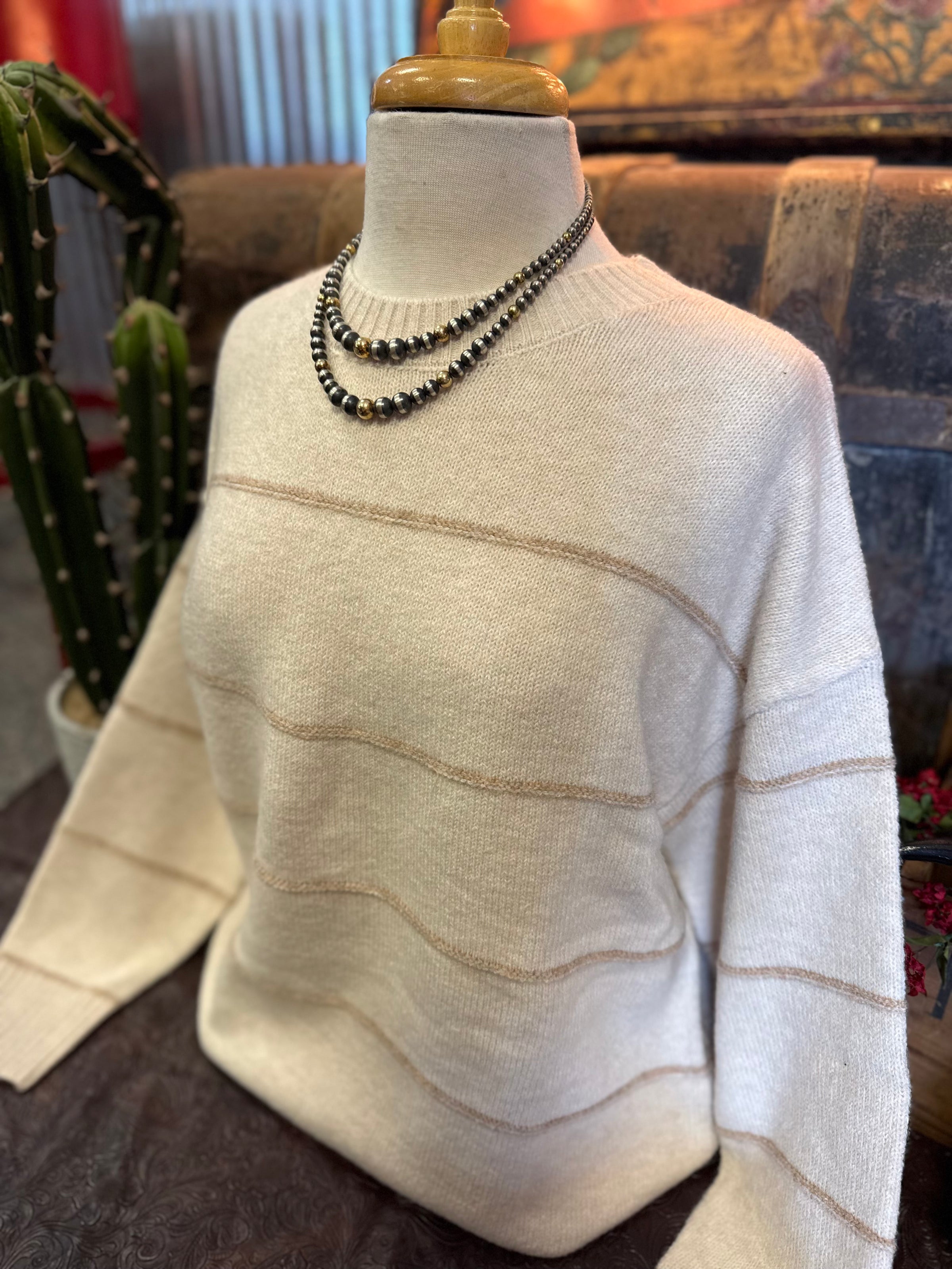 BP Oatmeal Stripe Sweater