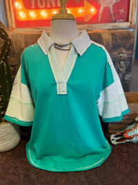 VJ Seafoam Collard Top