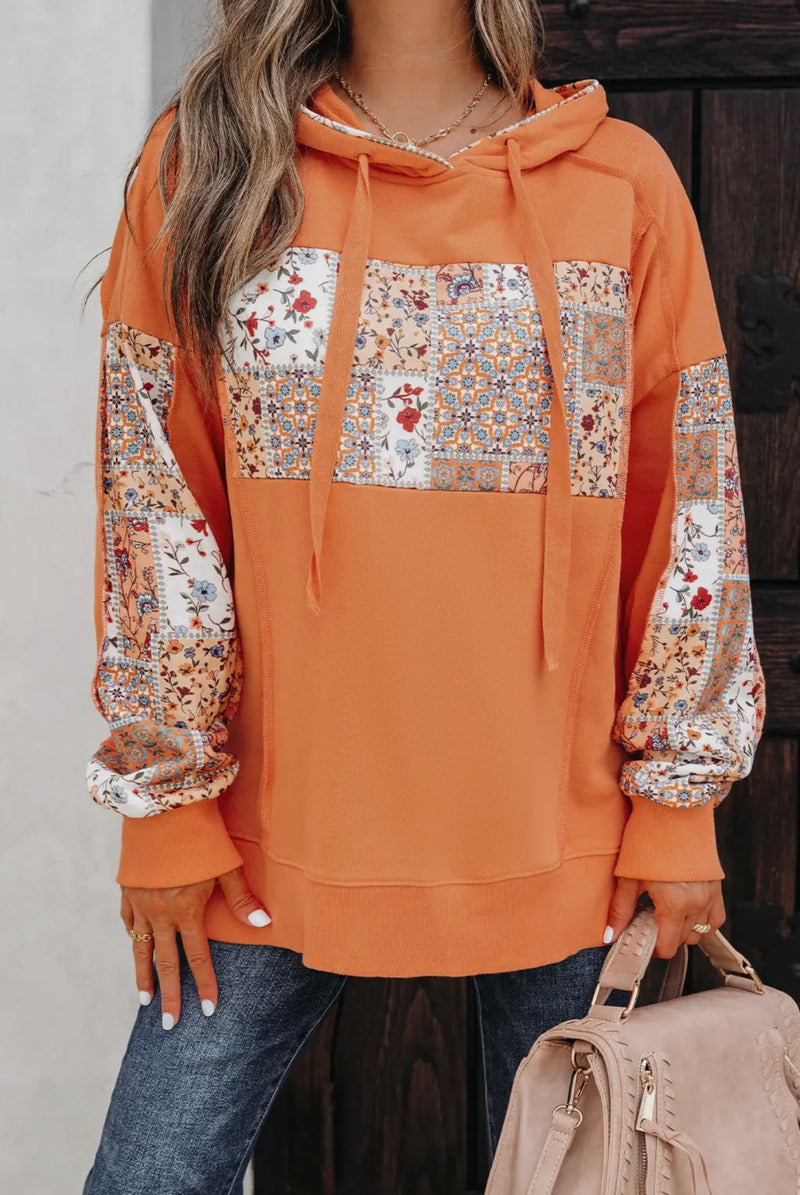 PB Orange Floral Hoodie