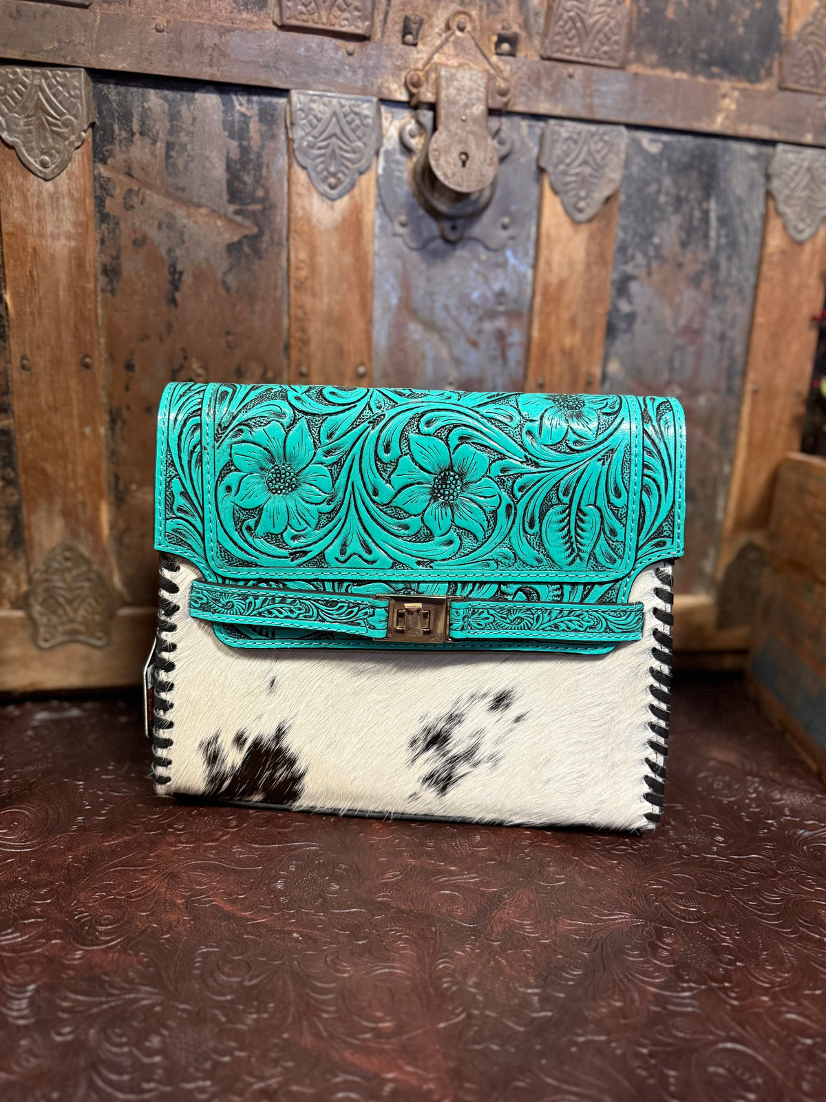 WL Turquoise N Hide Handbag