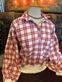 PM Red Plaid Pullover