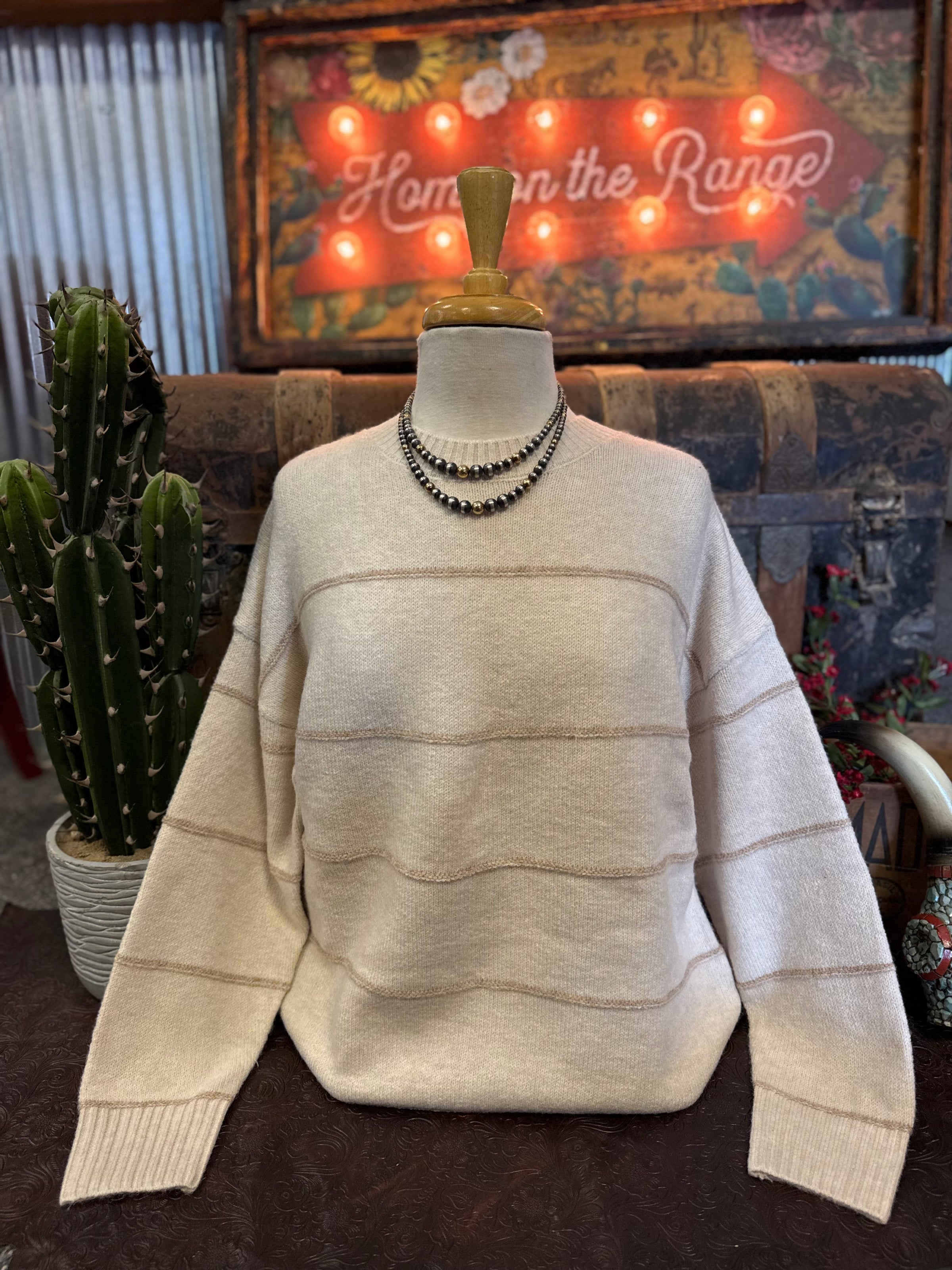 BP Oatmeal Stripe Sweater
