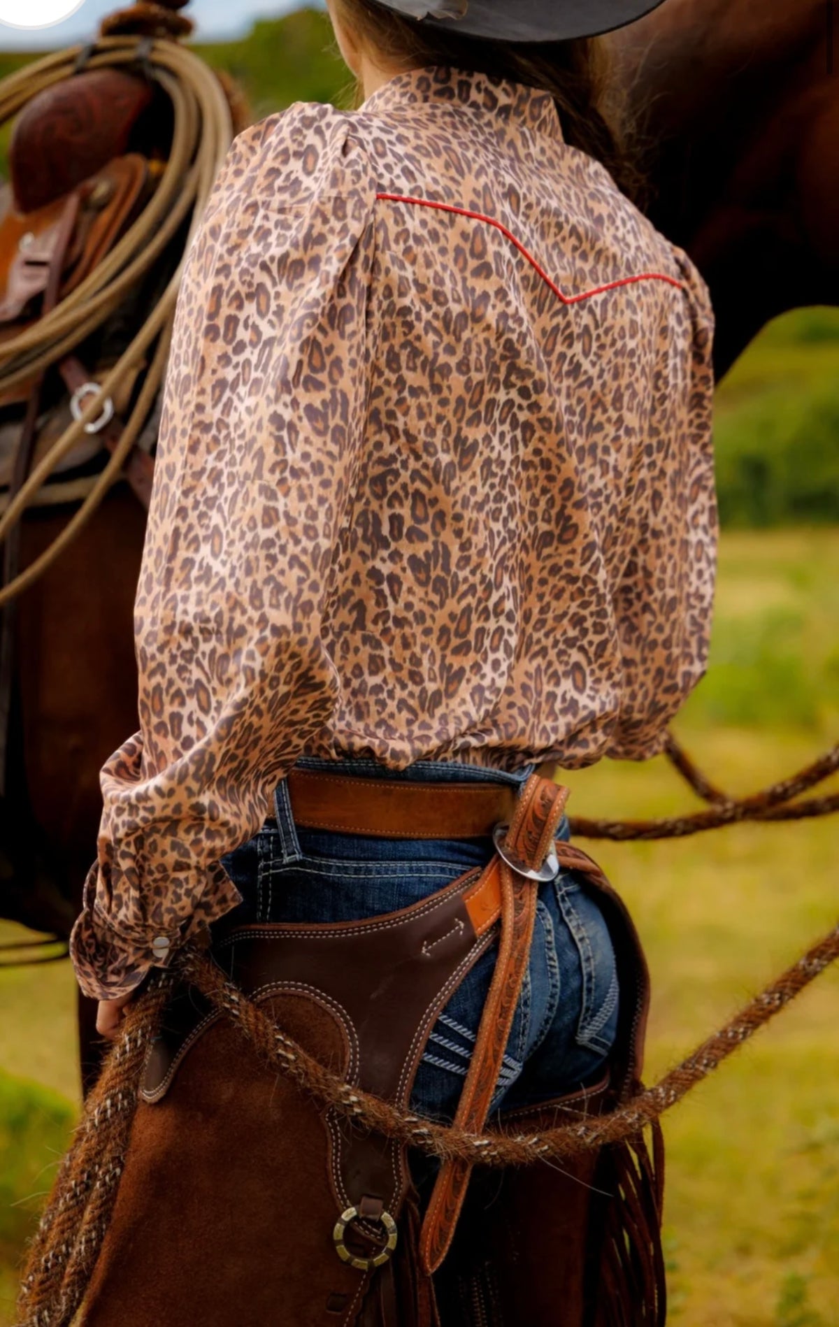 HH Leopard Pearl Snap LS
