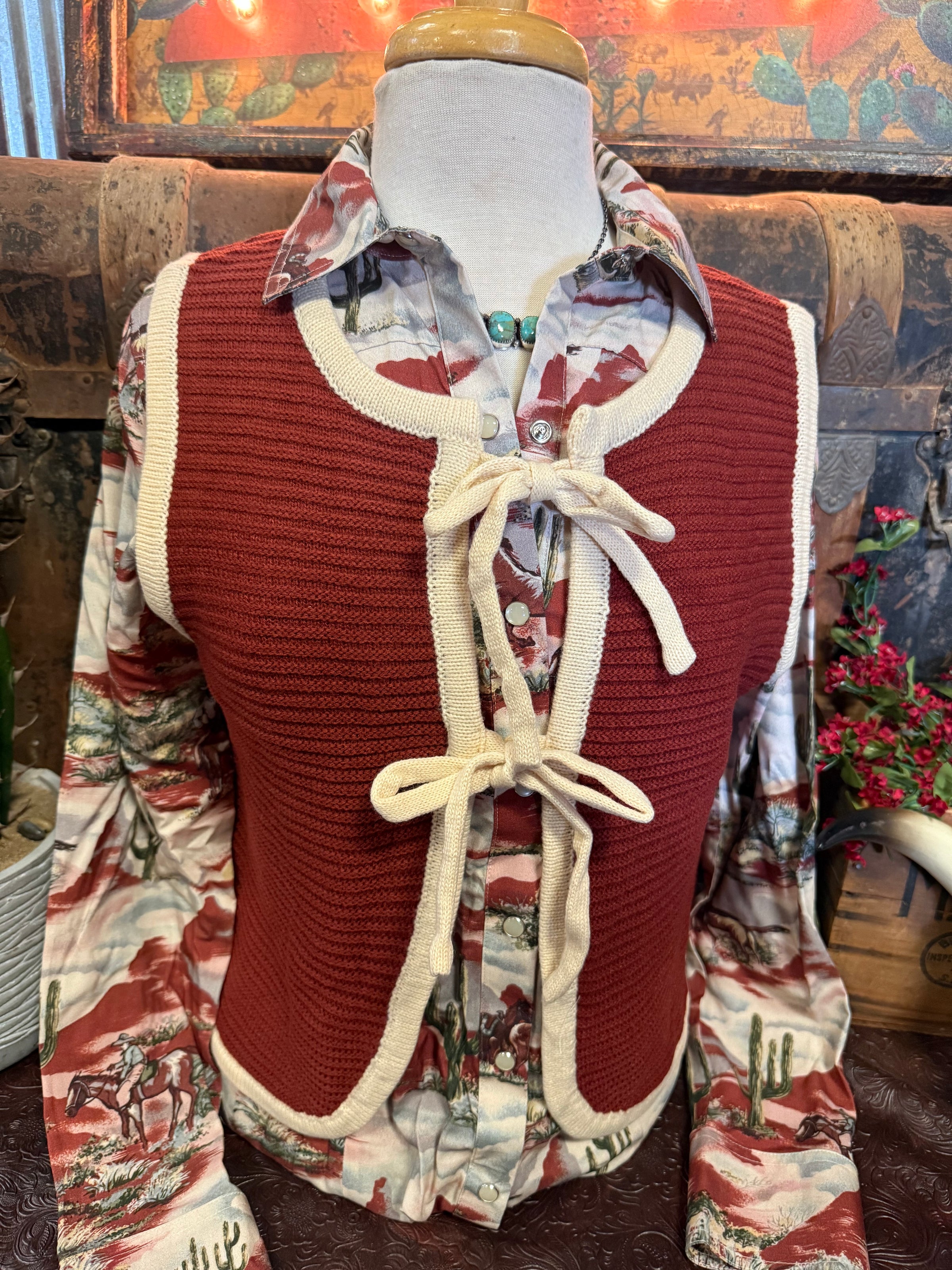 LS Brick Tie Sweater Vest