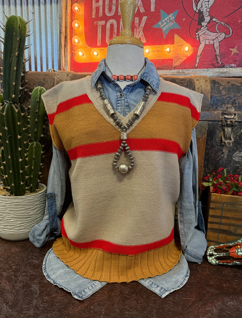 WL Mocha/Camel Sweater Vest