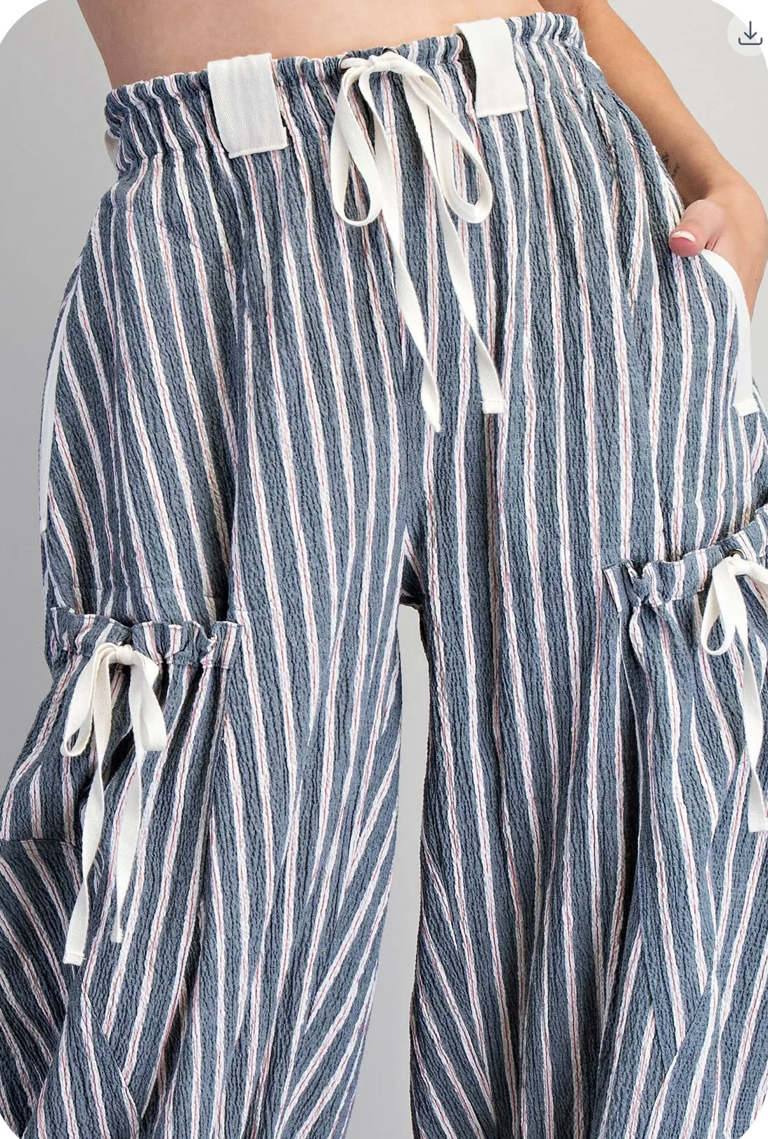 EE Denim Stripe Barrel Pants