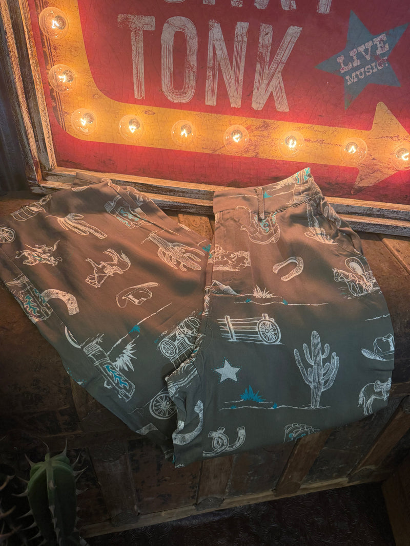 TY Olive Western Pants