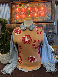 EE Horseshoe/Roses Sweater Vest