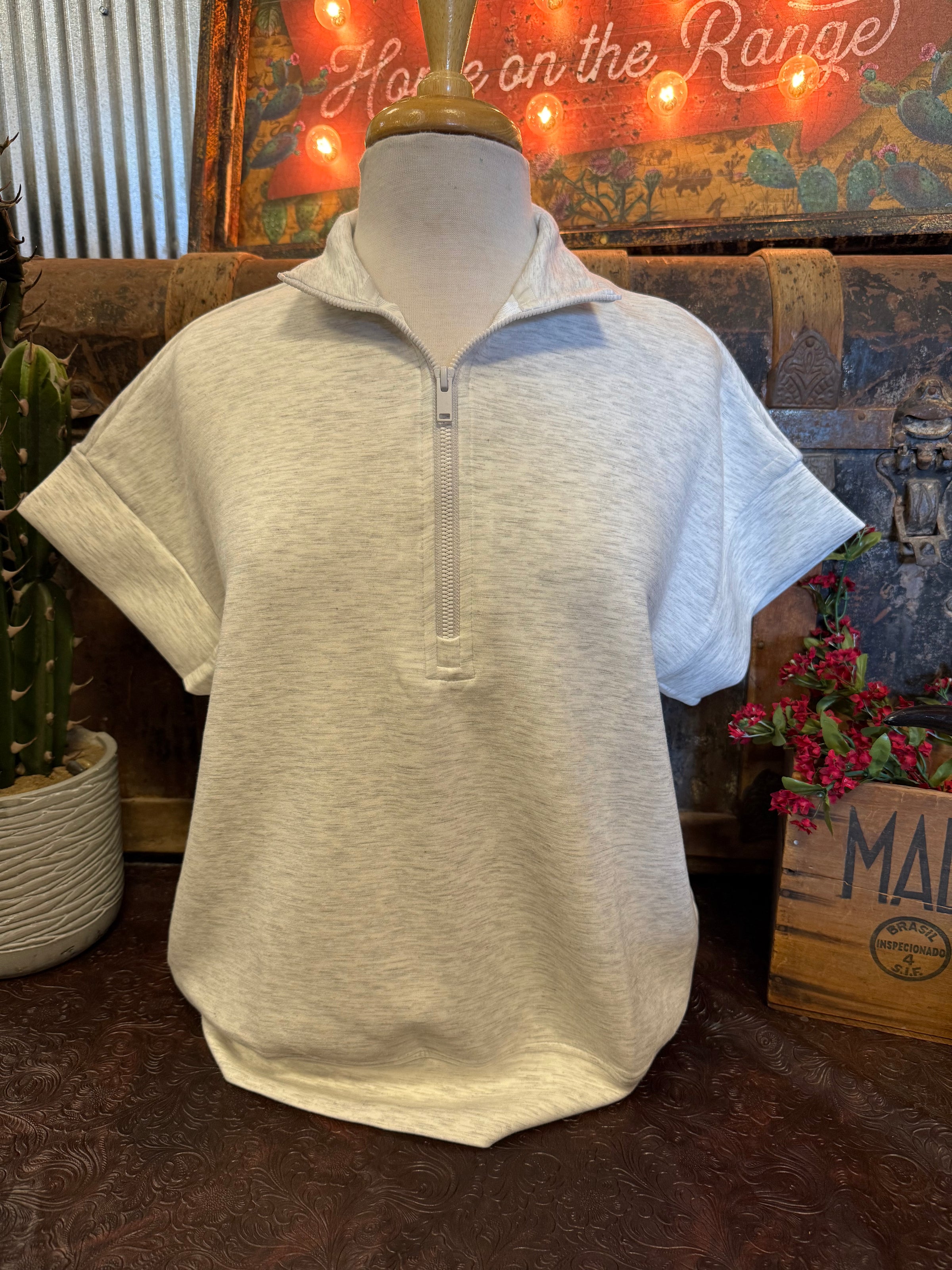 RM Grey Zip Sleeveless