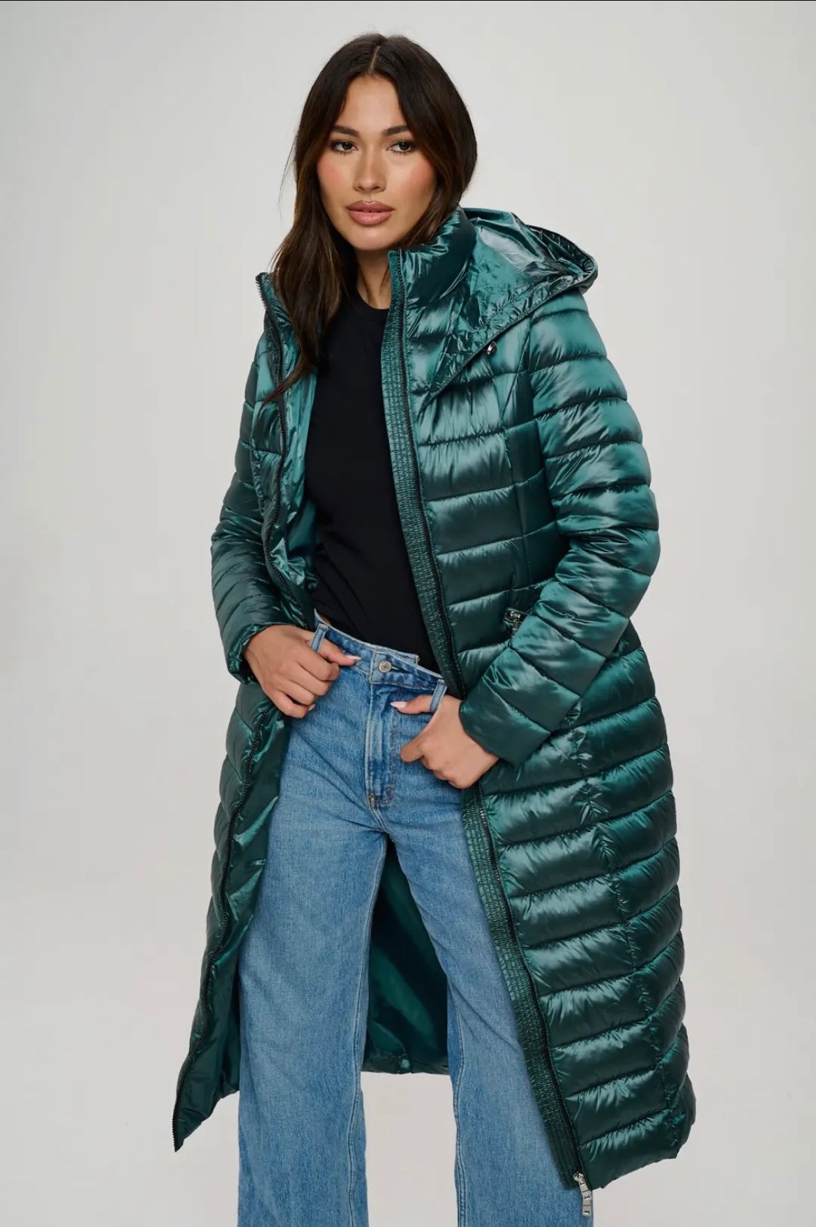 CL Teal Long Puffer Jkt