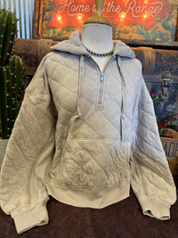 RM Beige Quilted Hoodie