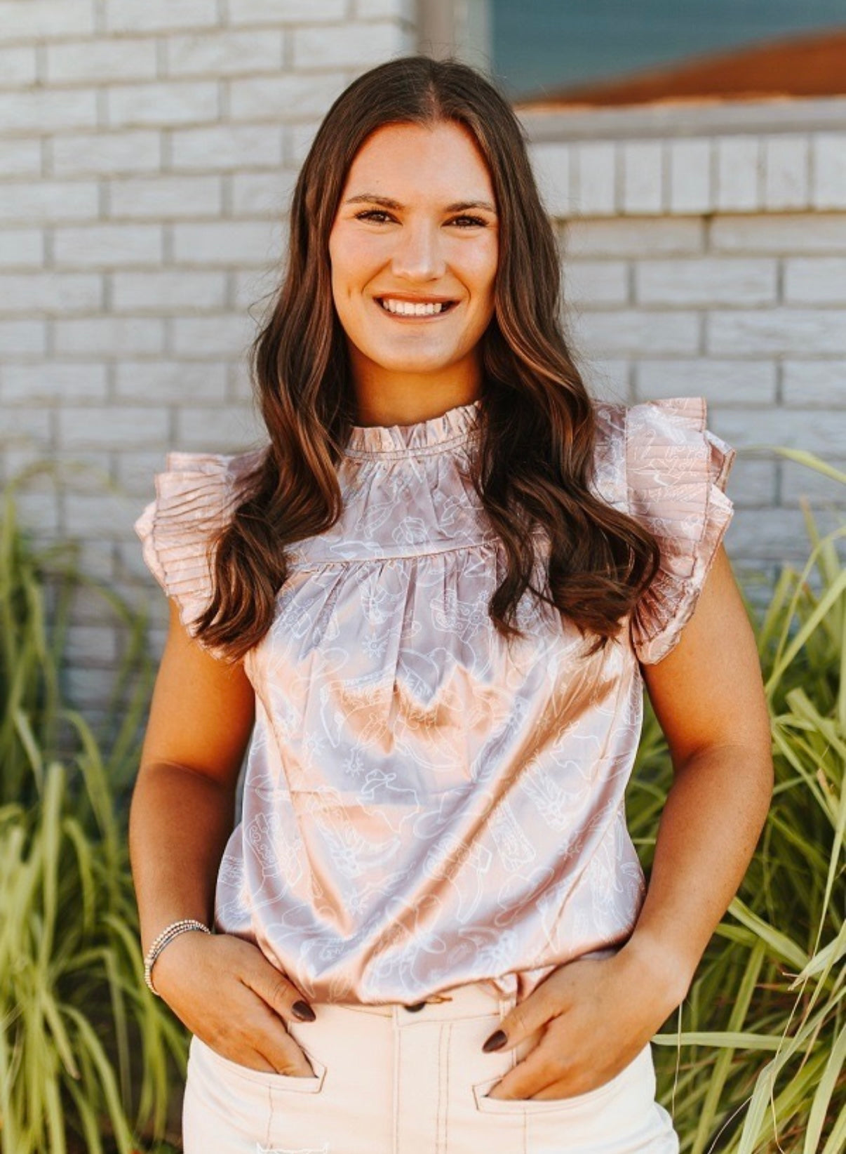 LB Rose Western Print Sleeveless