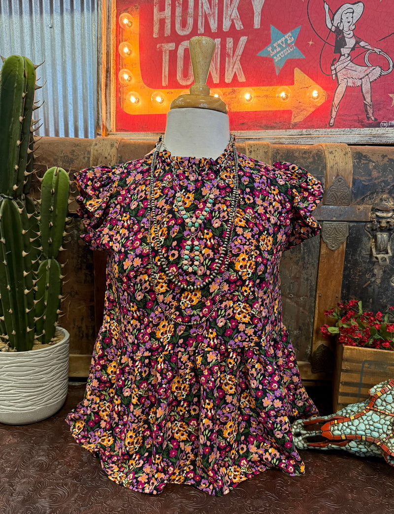 LS Purple/Pink Floral Top
