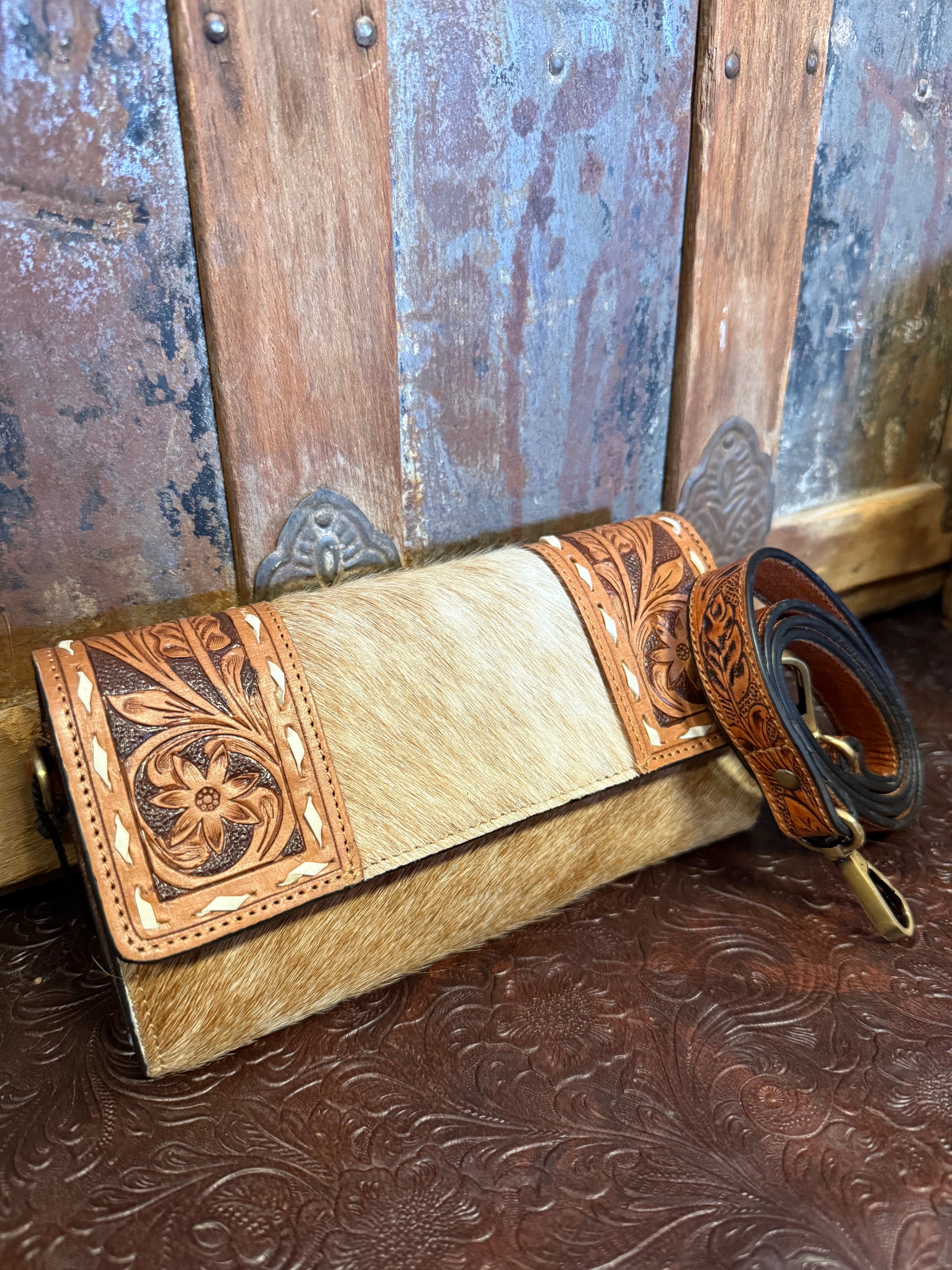WL Tooled Leather/Hide Wallet