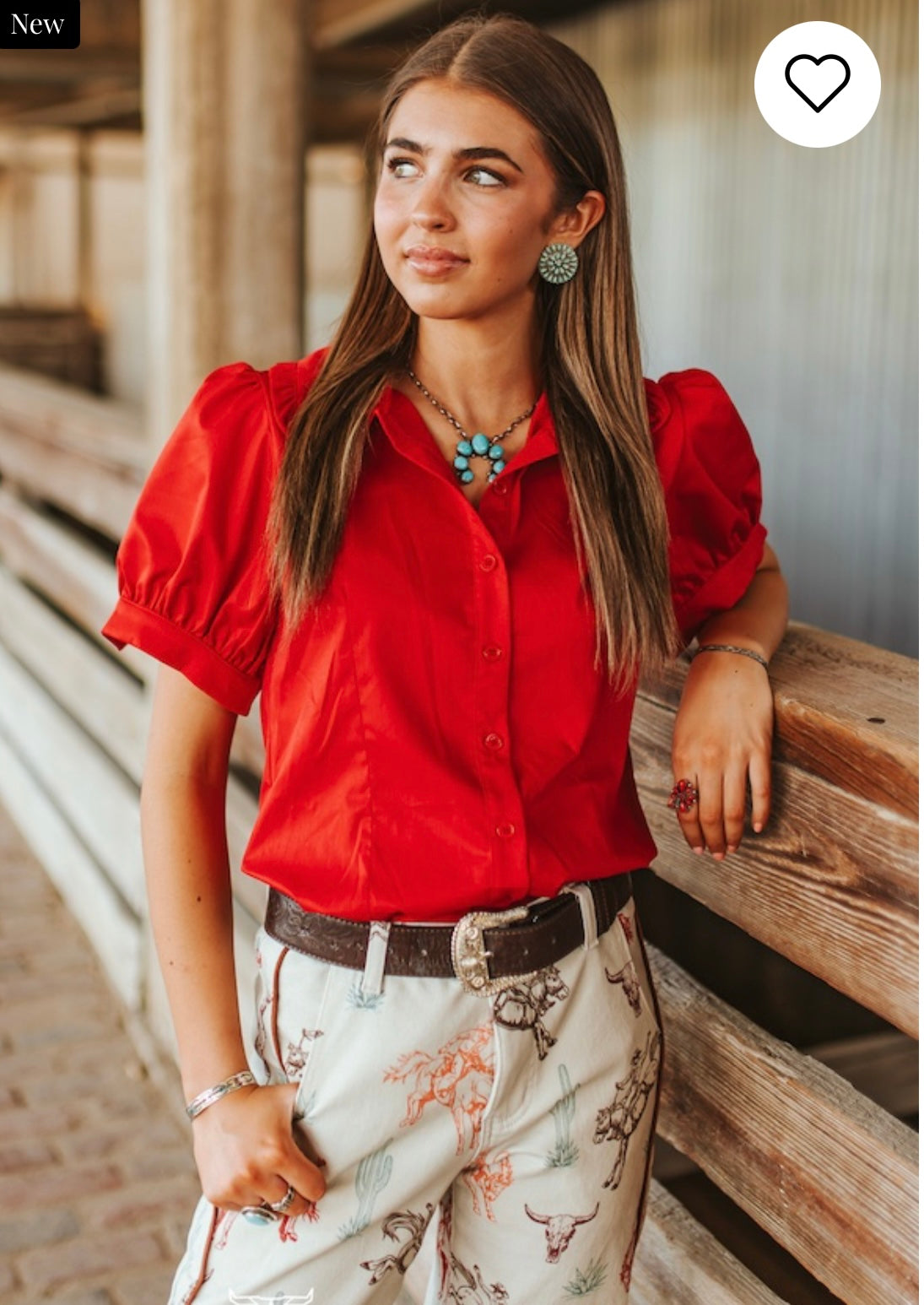 LB Red Puff Sleeve BU