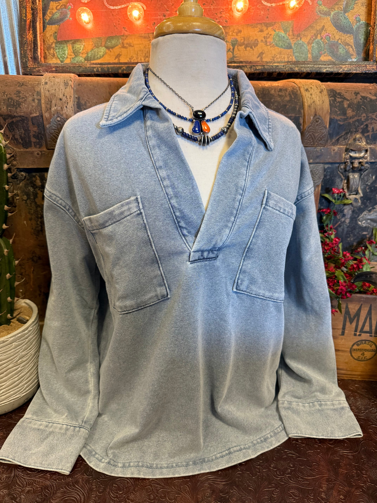 HM Denim Collard Vneck
