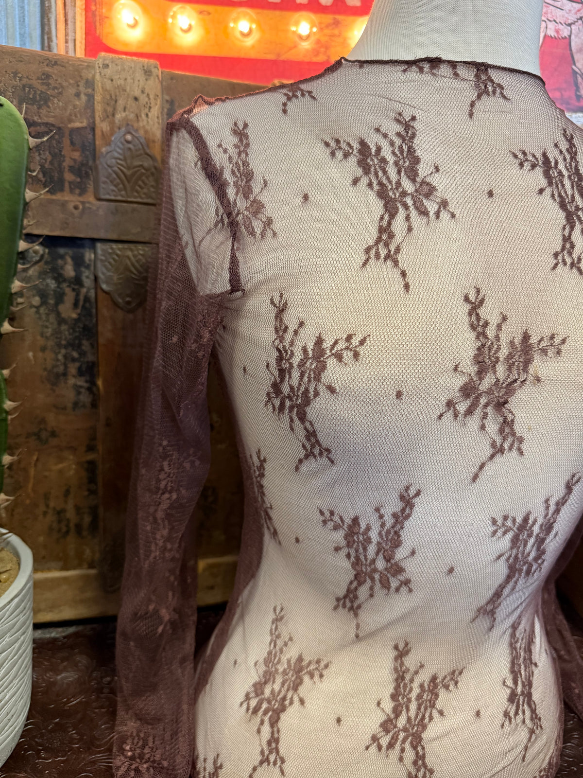 ES Brown Lace Top