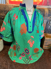 UM Green Floral Top
