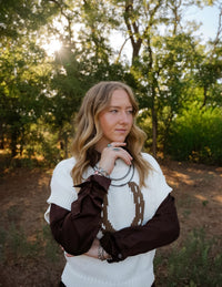 SD White Horseshoe Sweater Vest