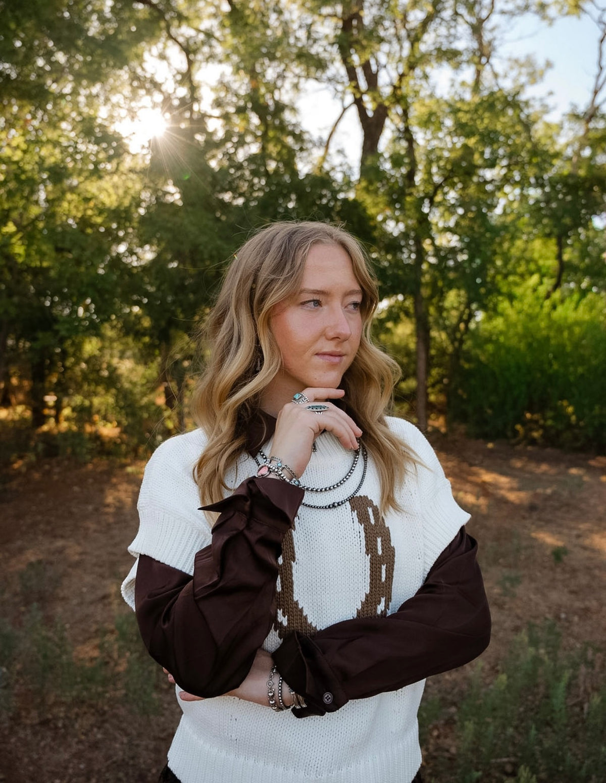 SD White Horseshoe Sweater Vest